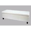 Warehouse Of Tiffany Sharon White Button Tufted Faux Leather Storage Bench WT-M7077-WB WHITE